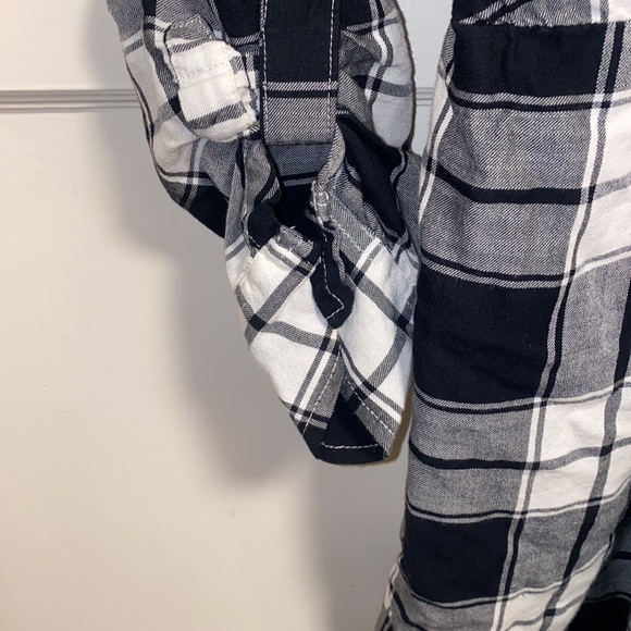 Abercrombie & Fitch Medium Black White Plaid Button Up Dress - Picture 6 of 12